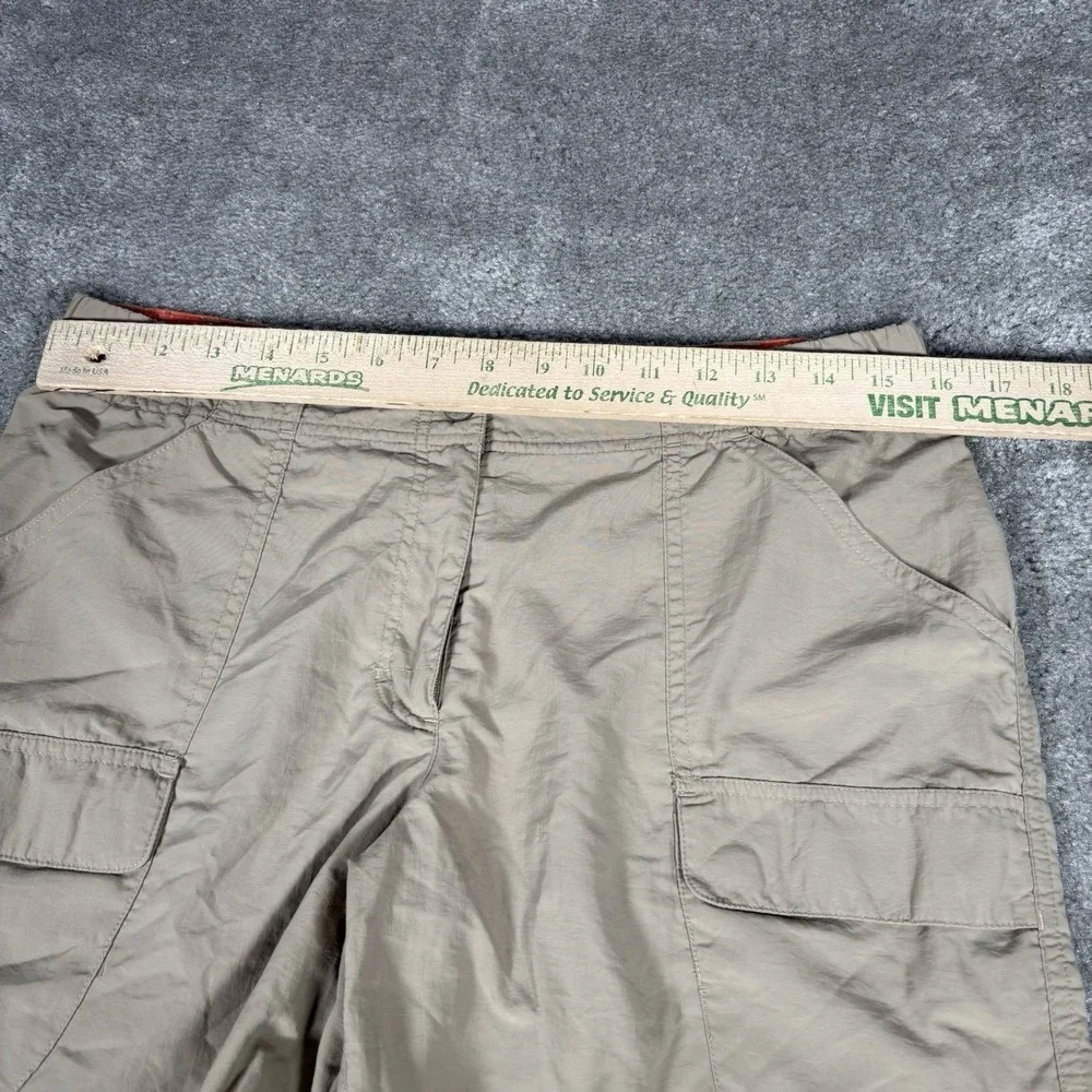 LL Bean Cargo‎ Shorts Womens 10 Beige Nylon Utility Hiking Outdoors Fishing